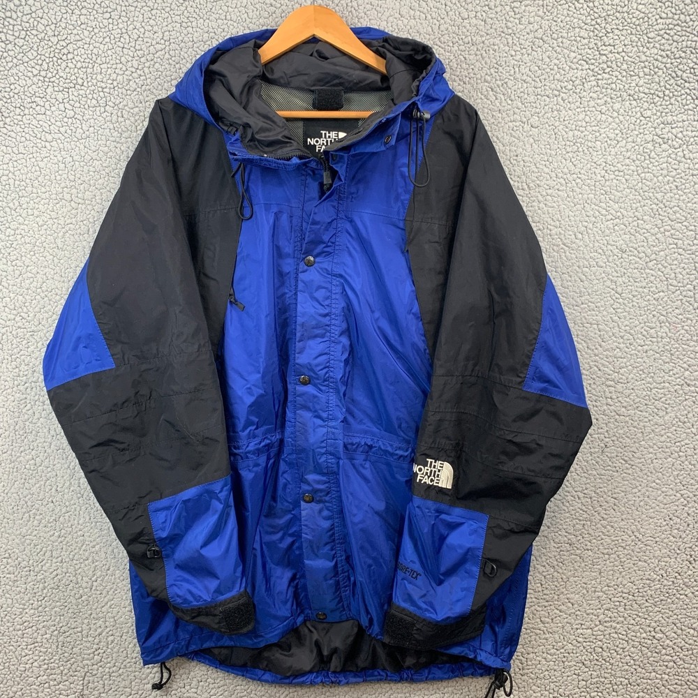 Vtg The North Face Jacket Mens 2XL Blue Gore Tex Mountain Ski LONG Parka Coat